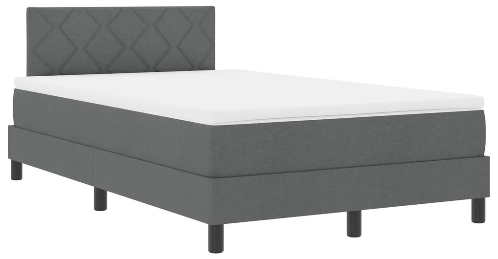 Cama Box Spring com Colchão Cinza Escuro 120x190 cm Tecido