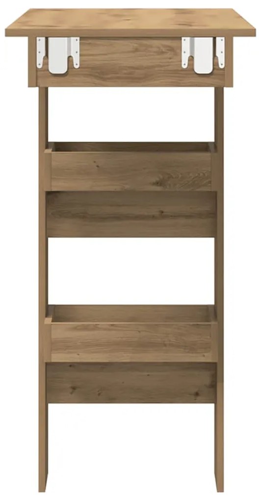 Mesa alta de parede carvalho artesanal 102x45x103,5 cm
