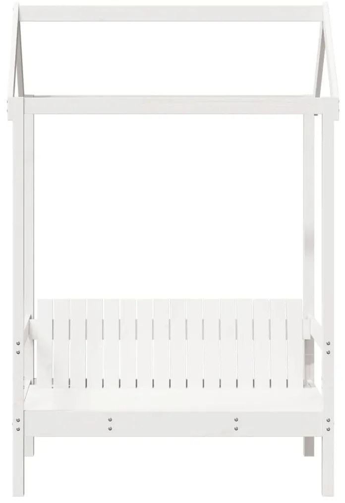 Banco com telhado 117,5x70x176,5 cm pinho maciço branco
