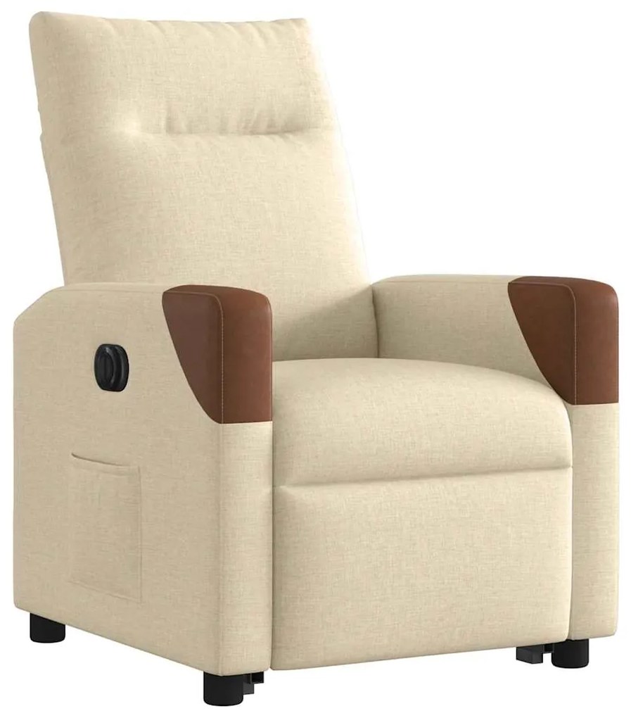 Poltrona reclinável elevatória elétrica tecido cor creme