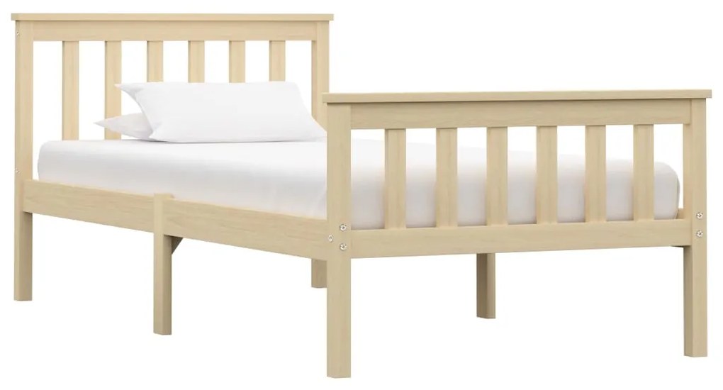 vidaXL Estrutura de cama em pinho maciço 100x200 cm cor natural