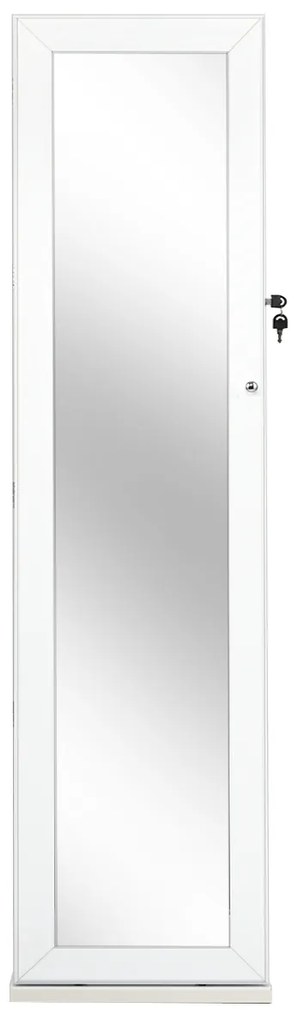 Organizador de joias com trava de pé e espelho de corpo inteiro - Café