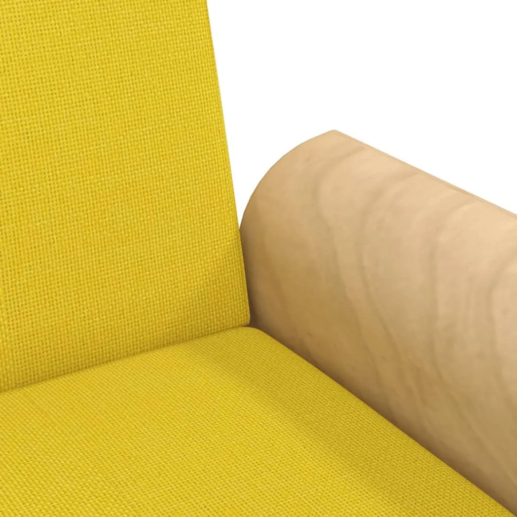 Sofá-cama com apoio de braços tecido amarelo