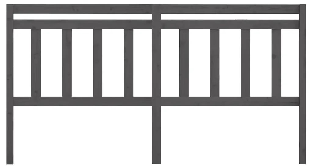 Cabeceira de cama 206x4x100 cm pinho maciço cinzento
