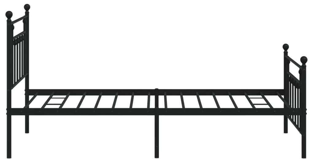 Estrutura de cama com cabeceira e pés 107x203 cm metal preto
