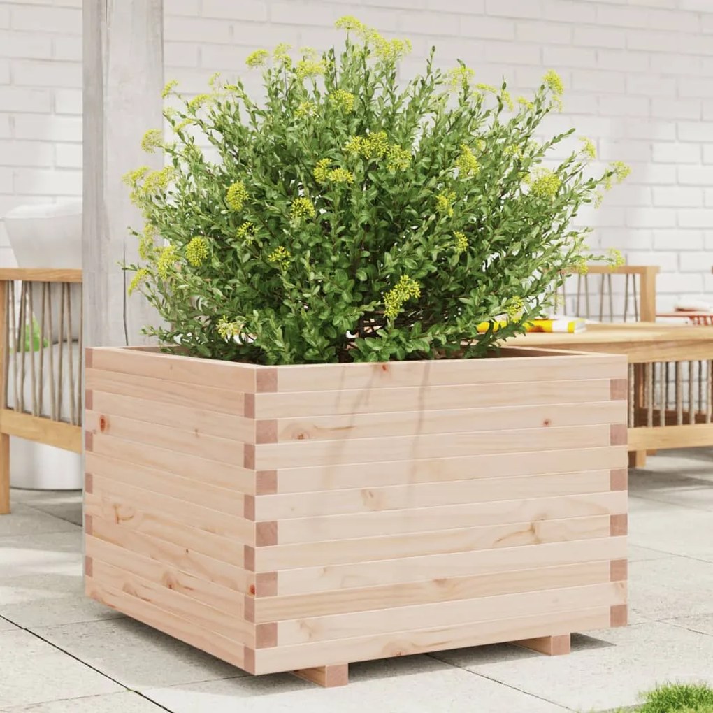 vidaXL Vaso/floreira de jardim 70x70x49,5 cm madeira de pinho maciça