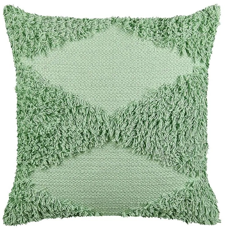 Almofada decorativa em algodão verde claro 45 x 45 cm RHOEO Beliani