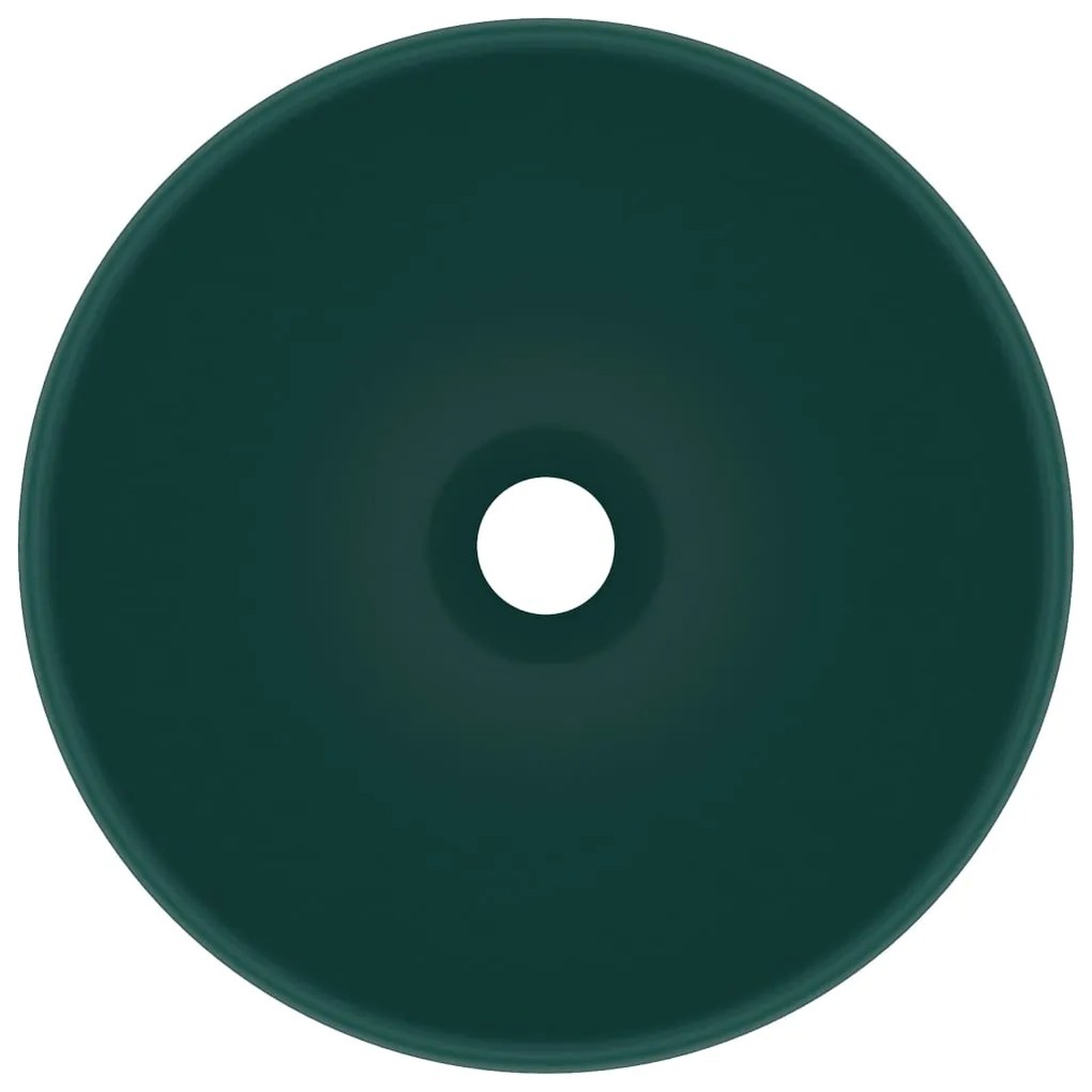 Lavatório WC luxuoso redondo 32,5x14cm cerâmica verde mate