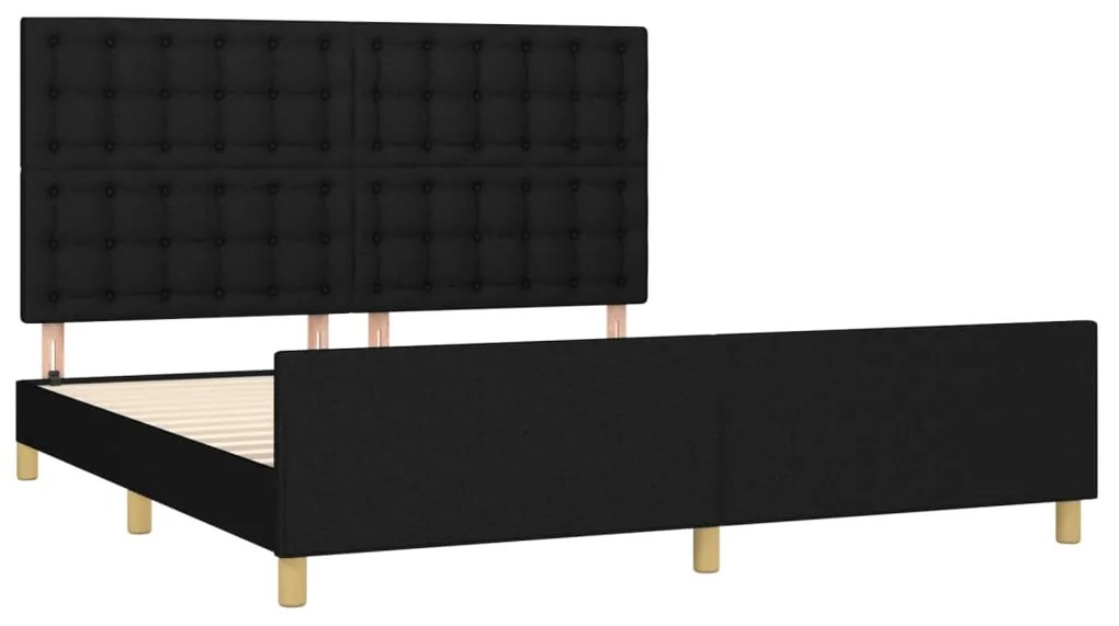 Estrutura de cama sem colchão 160x200 cm tecido preto