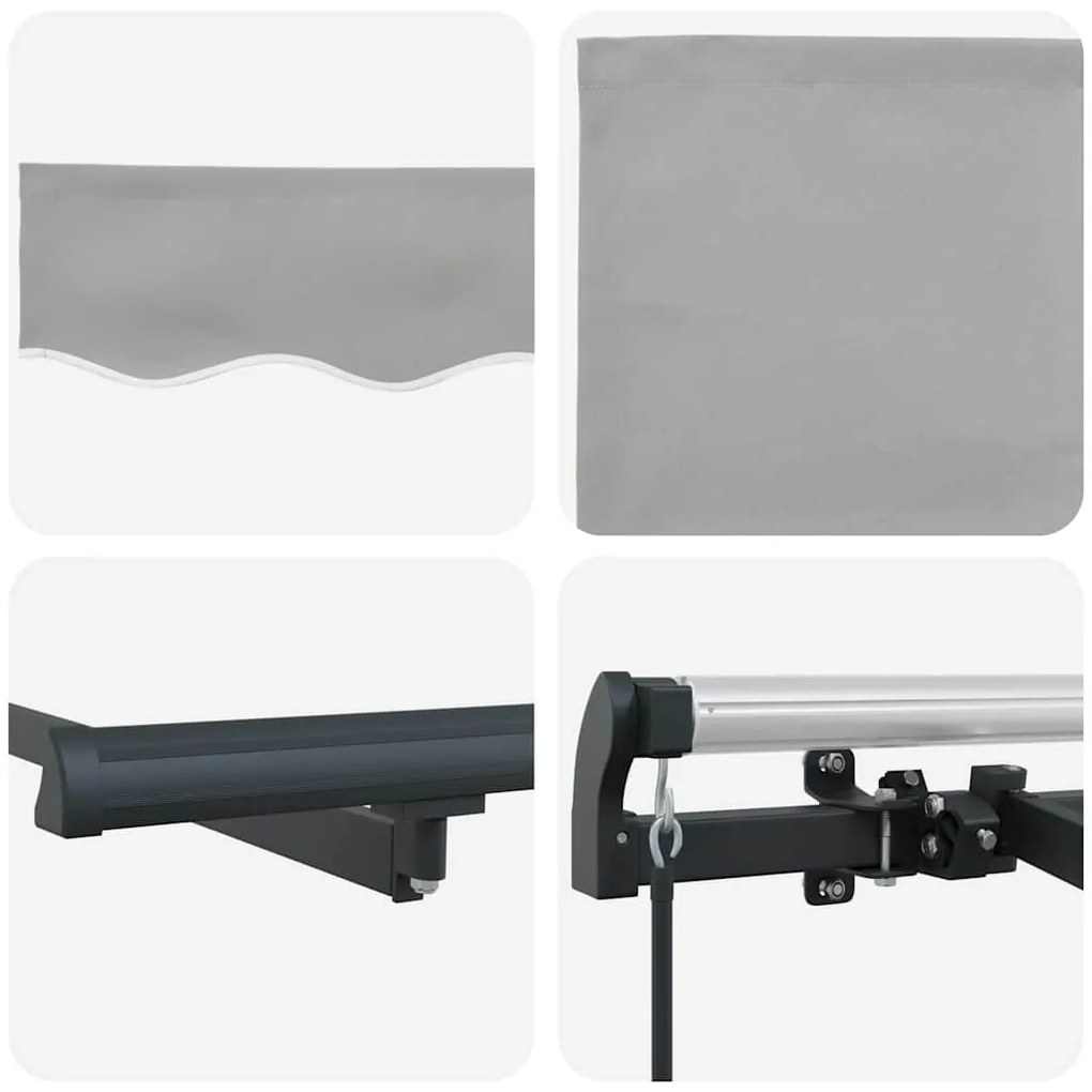 Toldo Retrátil Manual Cinza claro e Antracite