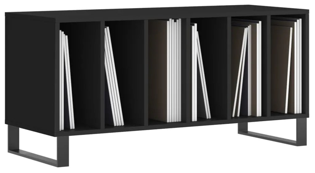 Armário para discos 100x38x48 cm derivados de madeira preto