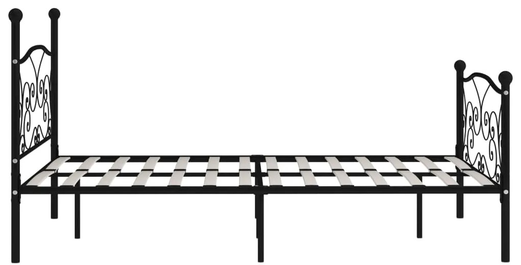 Estrutura de cama com estrado de ripas 120x200 cm metal preto