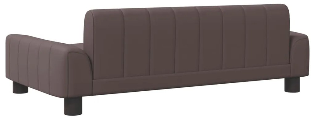 Sofá infantil 90x53x30 cm couro artificial castanho