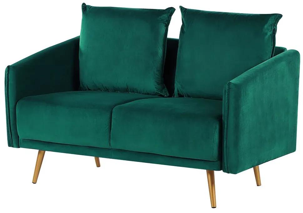 Conjunto de sofás de 5 lugares em veludo verde esmeralda MAURA Beliani