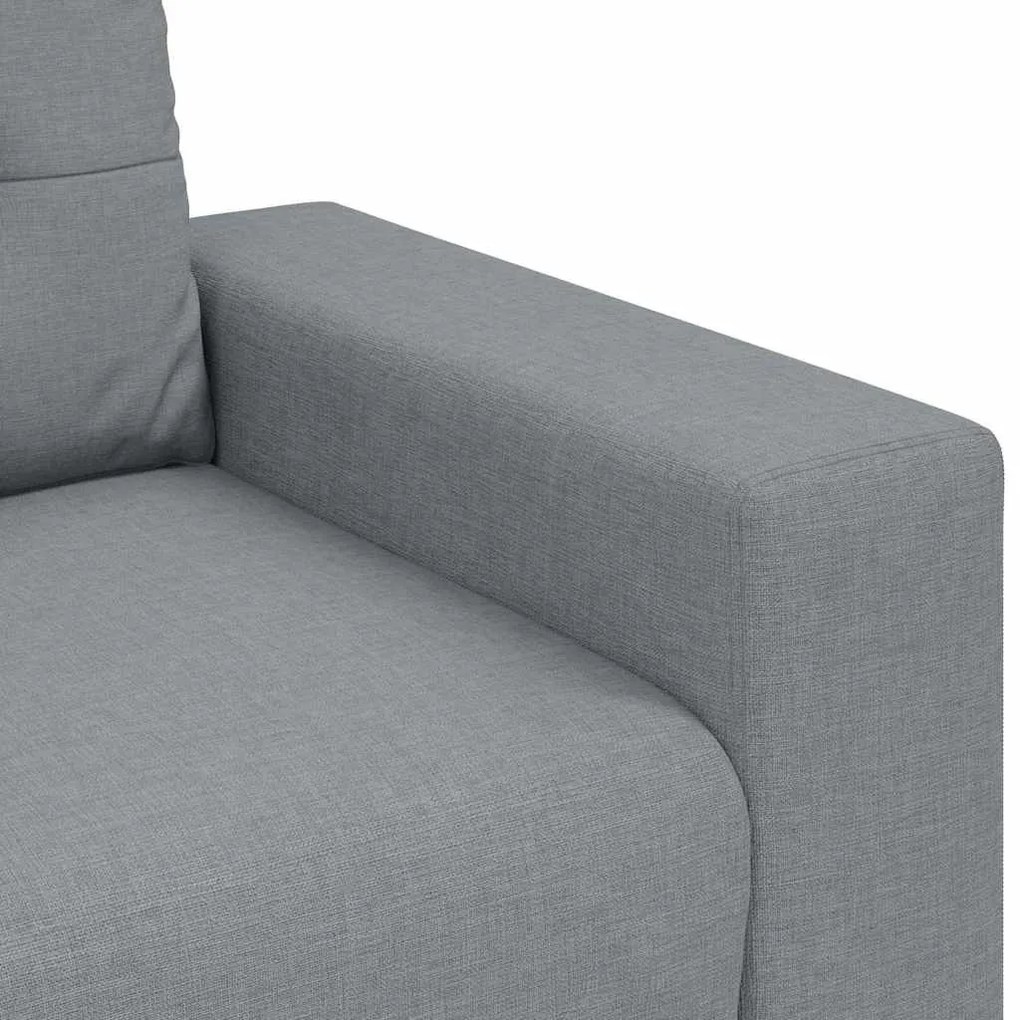 Conjunto de Sofá de 3 Peças com Almofadas Cinza Claro de Tecido