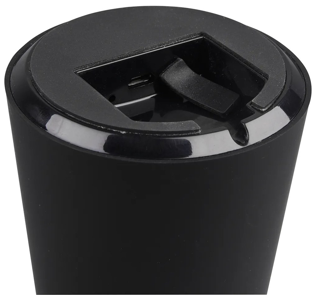 LED Candeeiro de mesa preto recarregável de 3 níveis regulável - Daniel Design