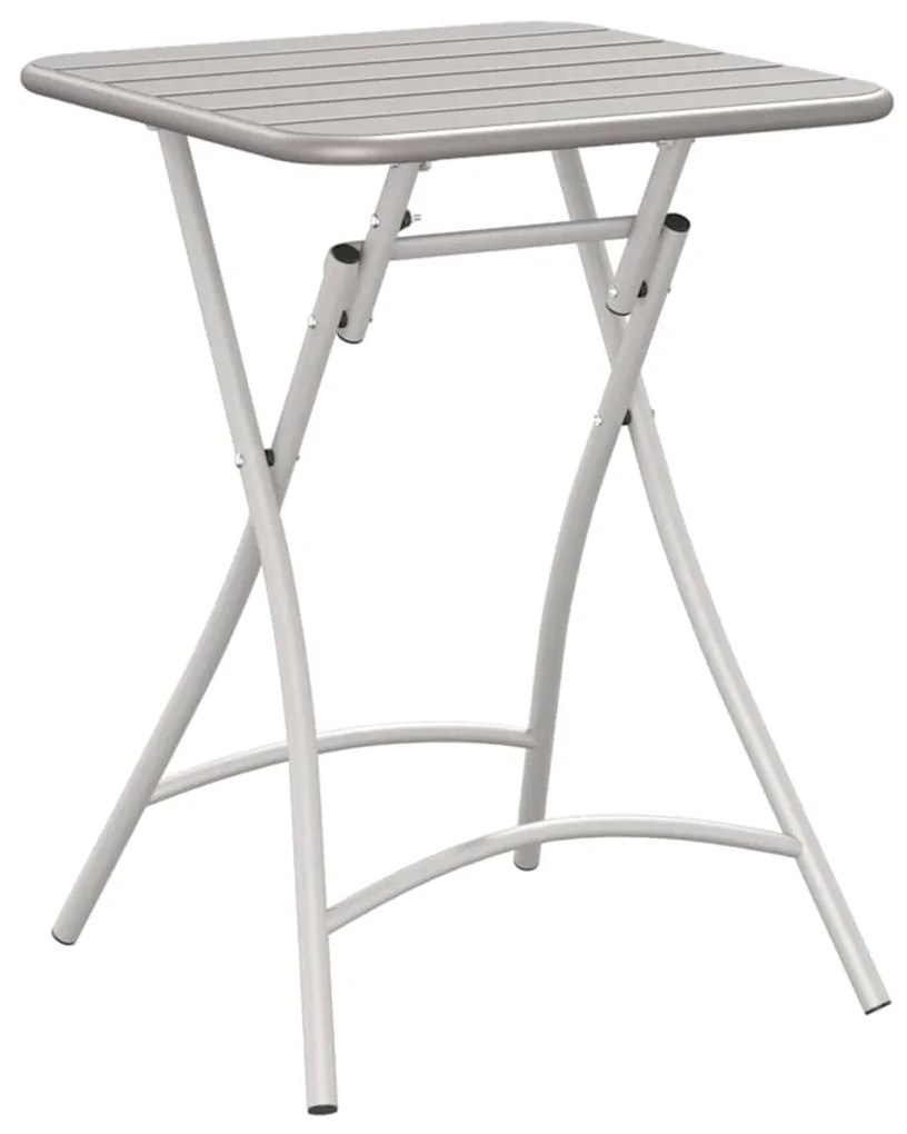 Mesa de Jardim Dobrável Bege 55 x 55 x 73 cm em Aço
