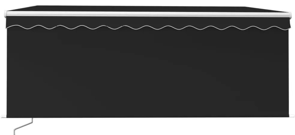 Toldo retrátil manual com estore/LED 3,5x2,5 m antracite