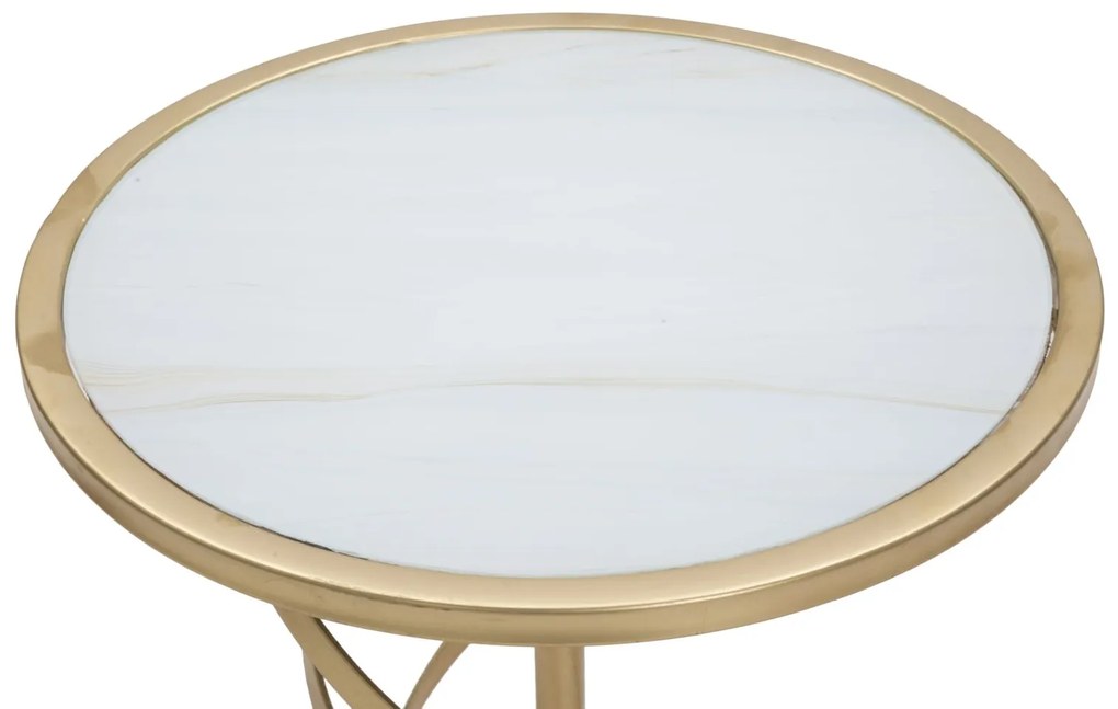 MESA DE APOIO GLAM SPIRAL Ø 38X61,5 CM DOURADA