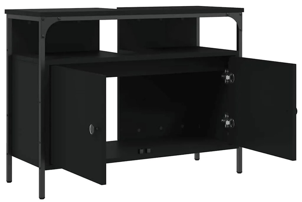 Móvel para lavatório 80x30x60 cm derivados de madeira preto