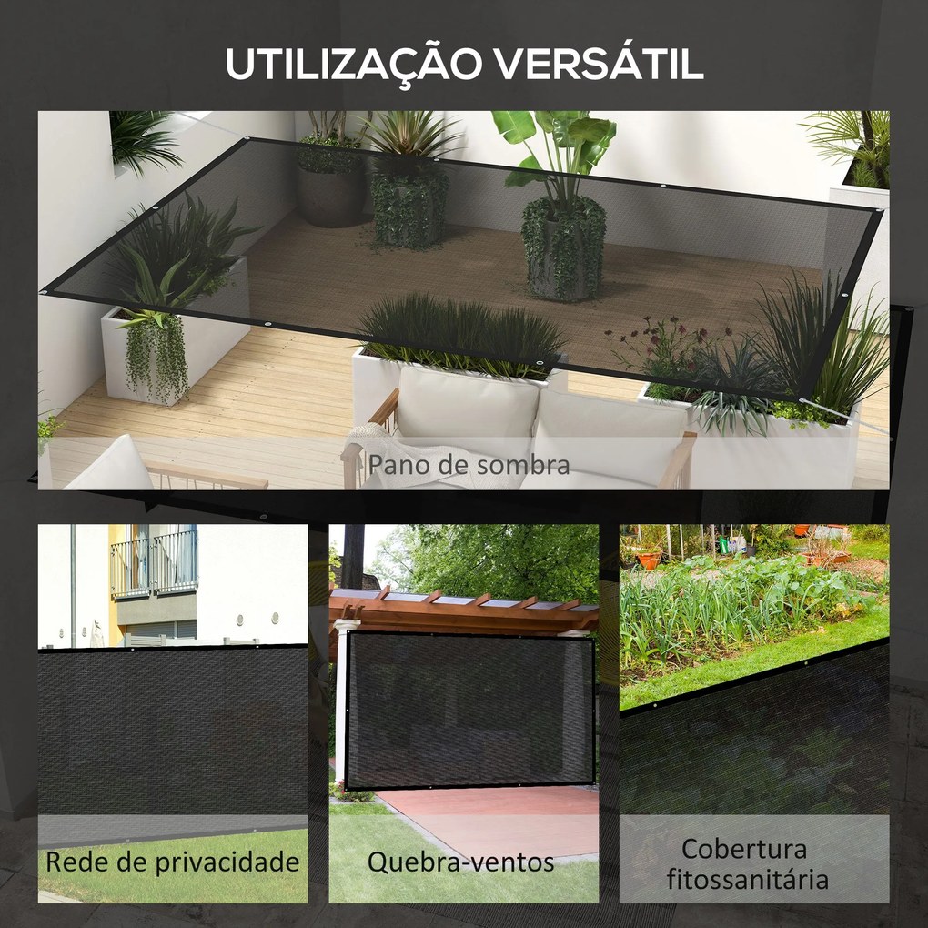 Vela de Sombra Retangular 3x2 m Toldo Vela para Jardim Proteção Solar