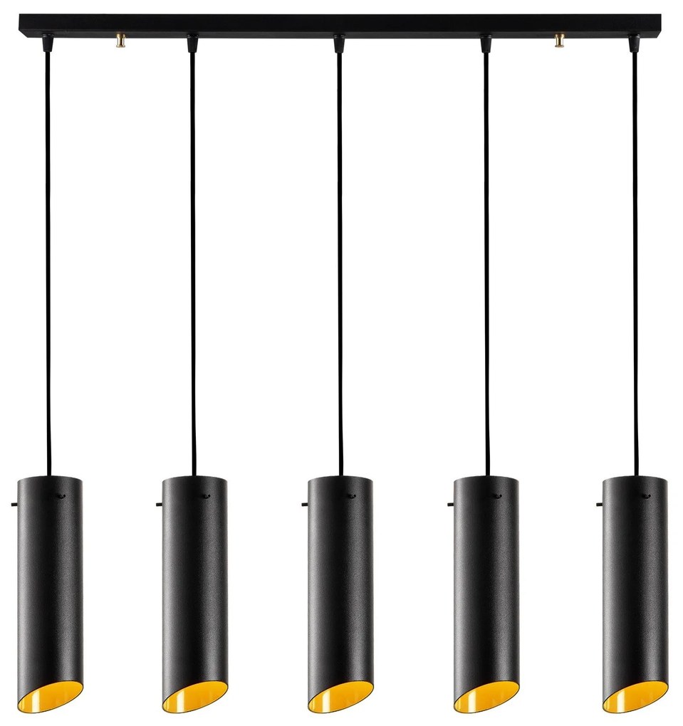 Candeeiro de Teto Sivani – Preto e Amarelo – 85 x 8 cm
