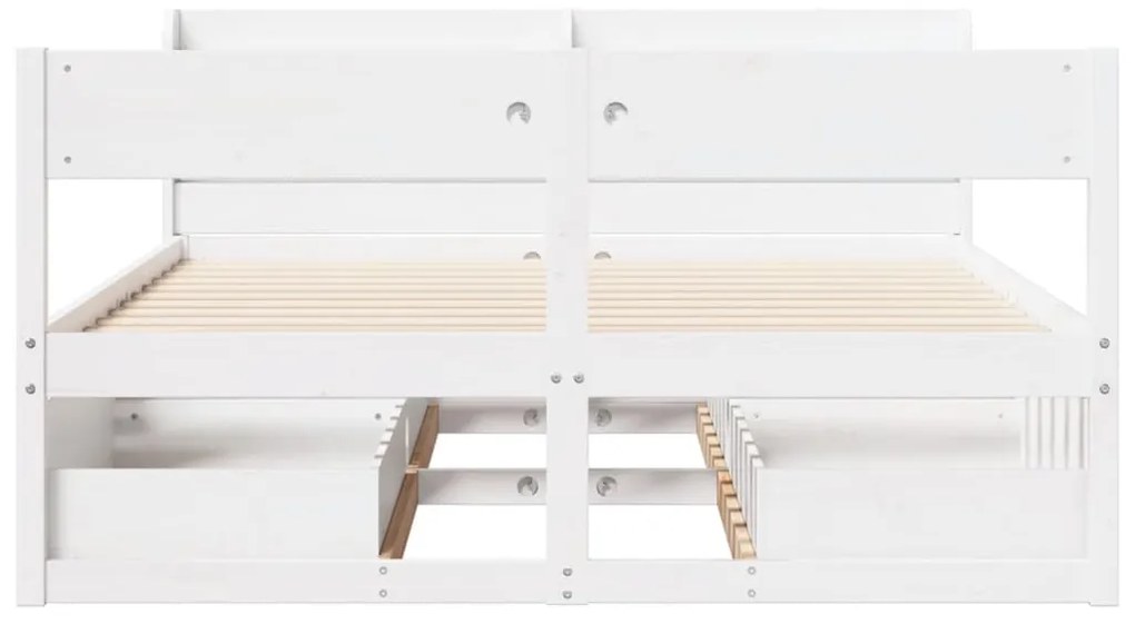 Cama sem colchão 120x190 cm madeira de pinho maciça branco