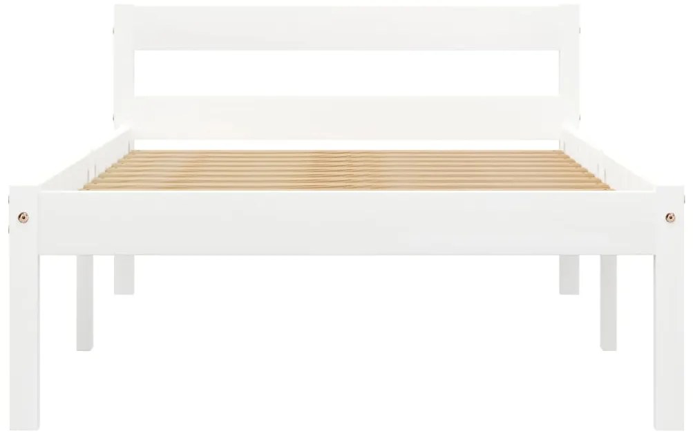 Estrutura de cama 100x200 cm madeira pinho maciço branco
