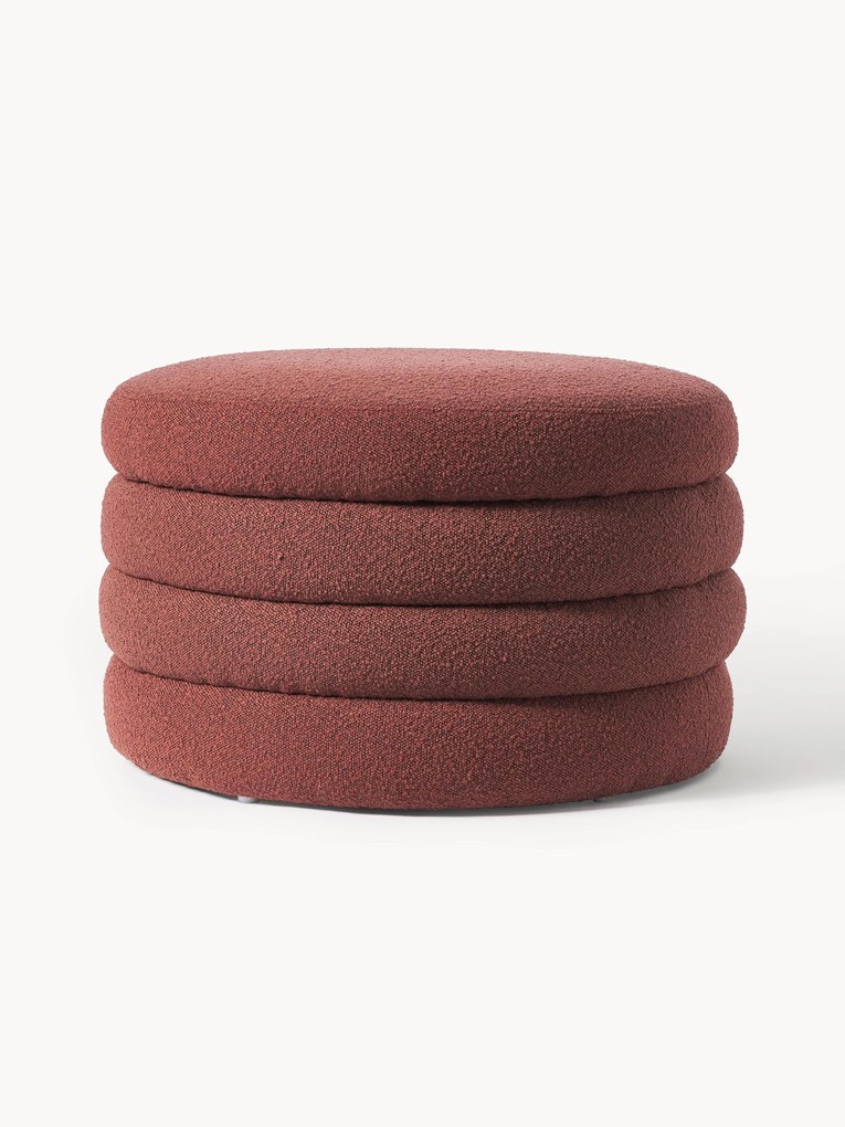 XL Bouclé Upholstered Stool Alto with Storage Space