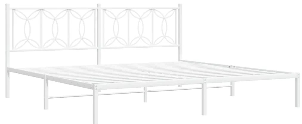 Estrutura de cama com cabeceira 200x200 cm metal branco