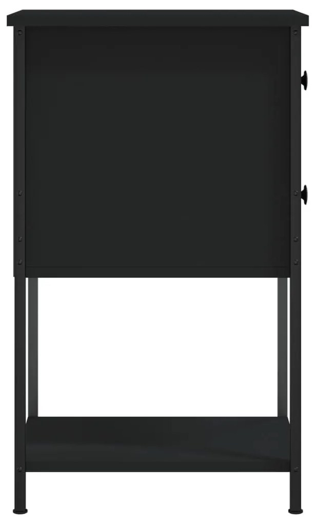 Mesas de cabeceira 2 pcs 32x42x70 cm derivados de madeira preto