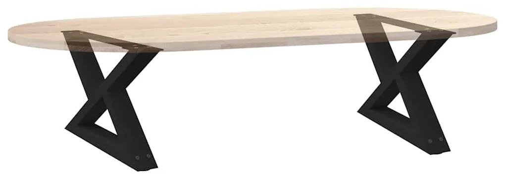 Pés para mesa de centro 2 peças preto 50x(30-31,3) cm aço