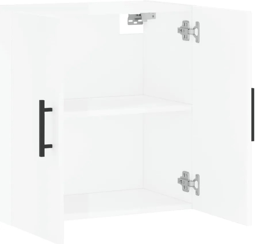Armário de parede 60x31x60cm derivados madeira branco brilhante