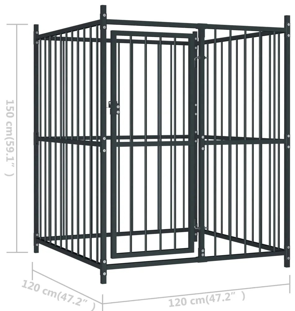 Canil de exterior 120x120x150 cm