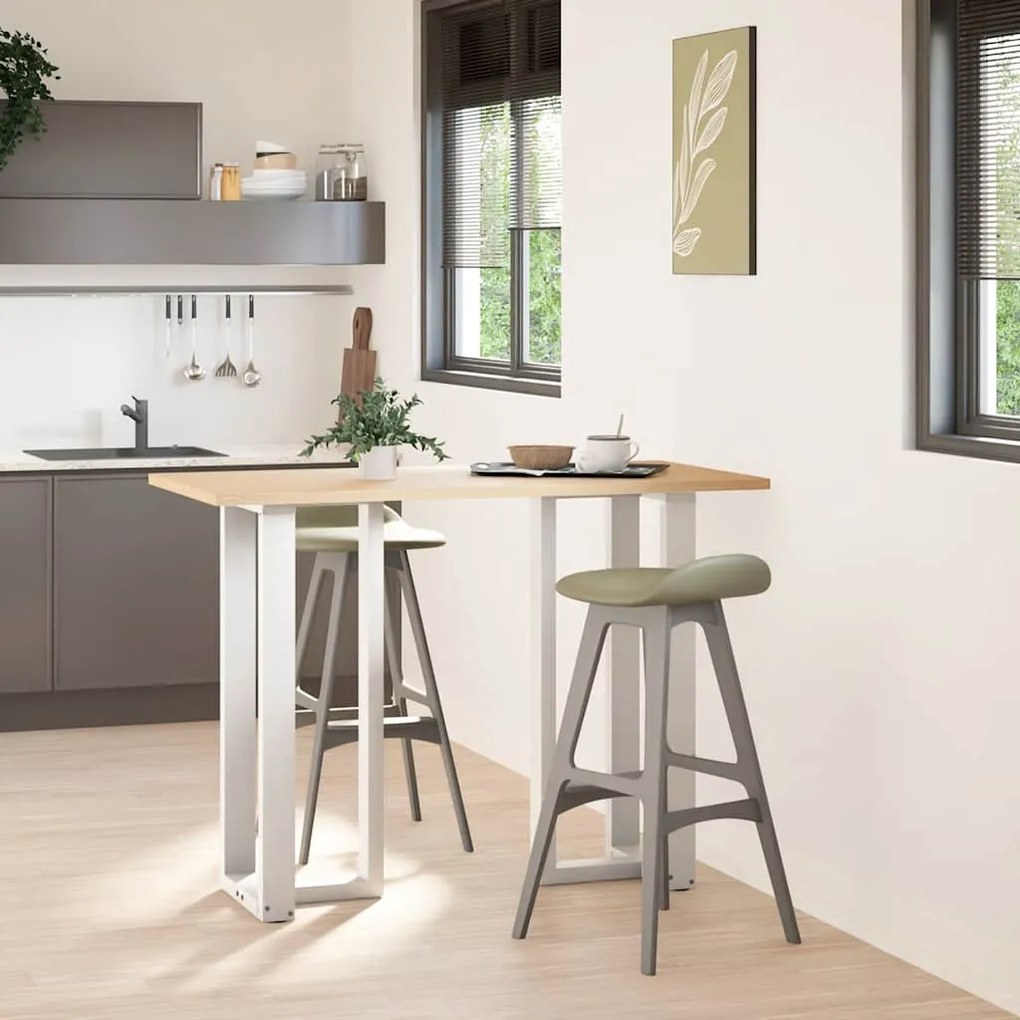Pés de mesa de bar em forma de T, 2 peças, branco, 40x35x(100-101) cm,