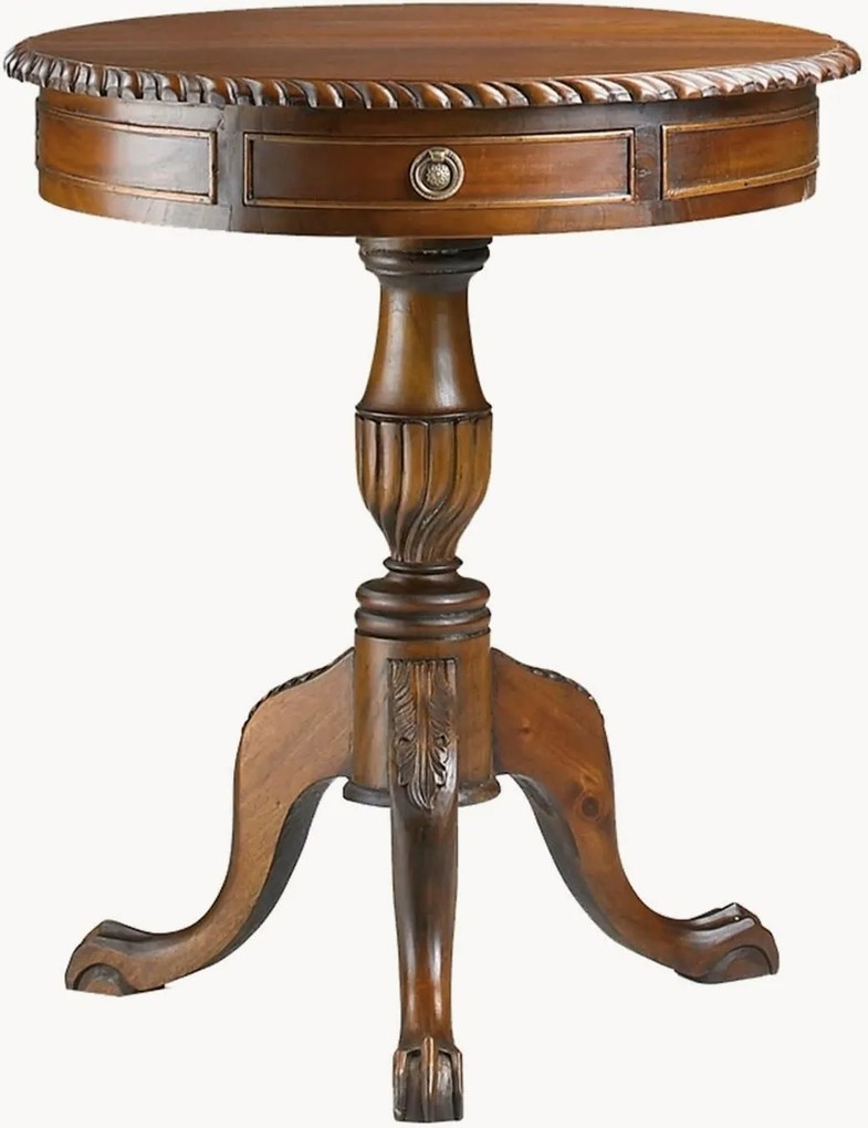 Mesa de bistrô redonda em madeira de mogno com gavetas Henry, Ø 60 cm