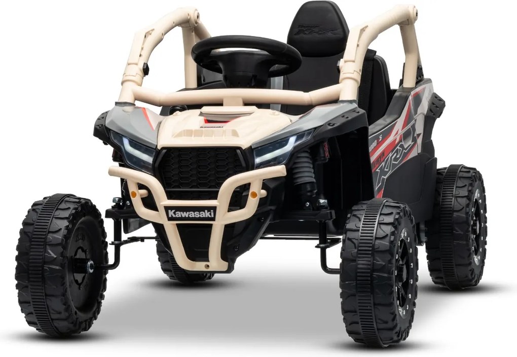 Carro elétrico para crianças Kawasaki TERYX KRX 1000 12V, controlo remoto, bateria de lítio, 2 motores de 25 W, com licença Caqui