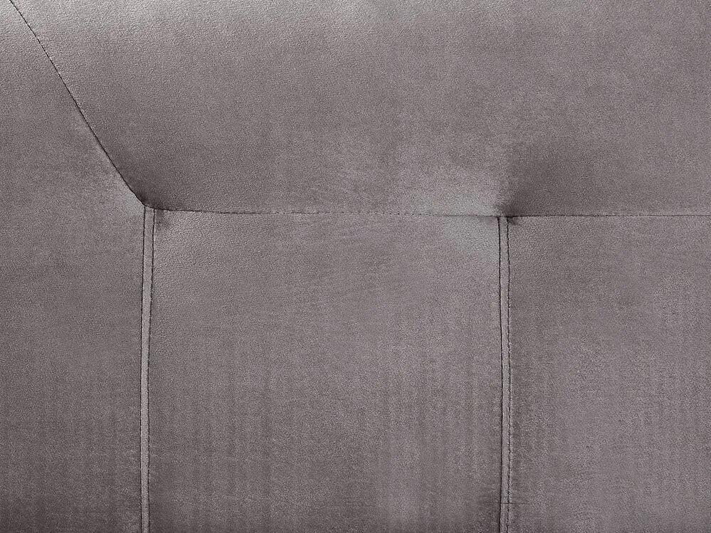 Cama de casal continental em veludo cinzento 160 x 200 cm MARQUISE Beliani