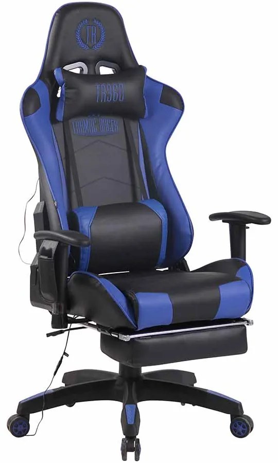 Cadeira Gaming Turbo XFM em imitação de pele com aquecimento preto/azul