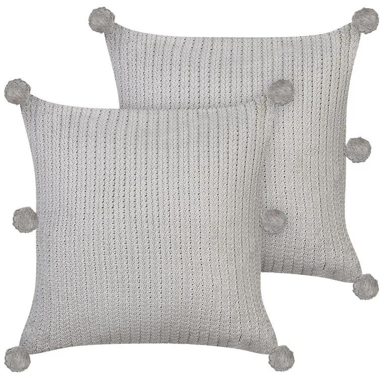 Conjunto de 2 almofadas decorativas em algodão cinzento 45 x 45 cm OCOTEA Beliani