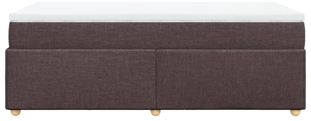 Cama com molas/colchão 100x200 cm tecido castanho-escuro
