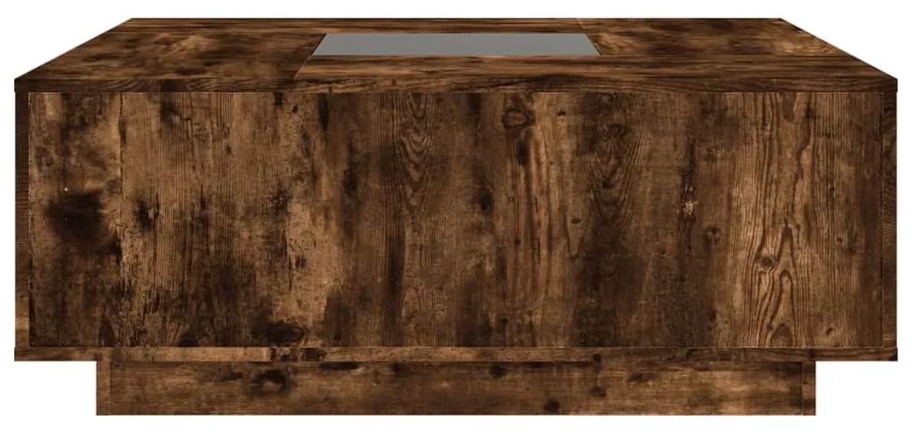 Mesa de centro luzes LED Infinity 100x100x40 cm carvalho fumado