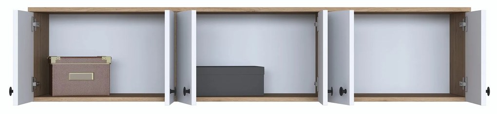 Armário Multiusos EA103 – Nogueira/Branco – 179,6x43,6x37,5 cm