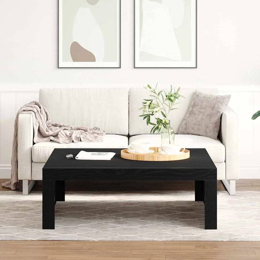 Mesa de Café de Carvalho Preto - 100 x 100 x 35 cm, feita de madeira d
