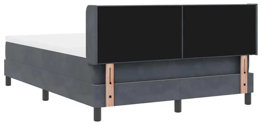 Cama Box Spring com Colchão vidaXL Cinza Escuro 140x190 cm Veludo