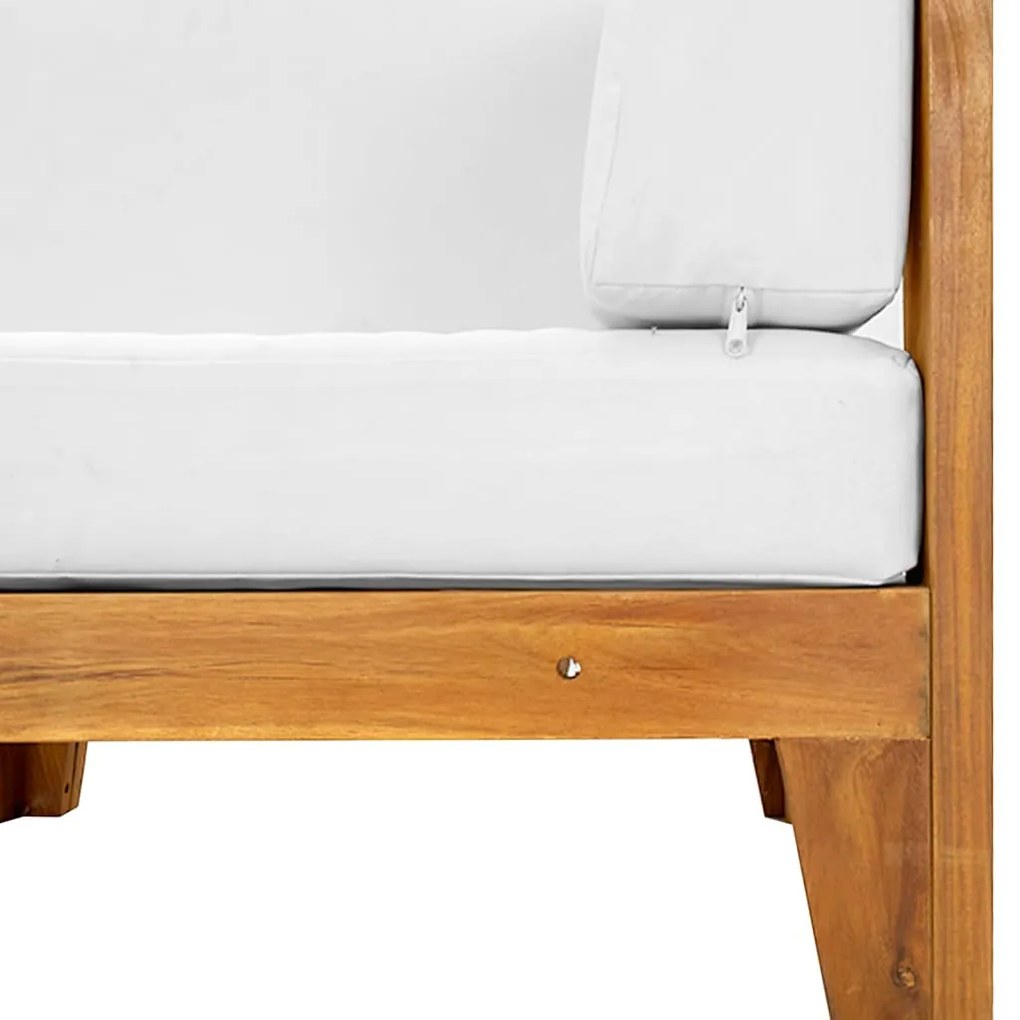2 pcs conjunto lounge de jardim c/ almofadões acácia maciça