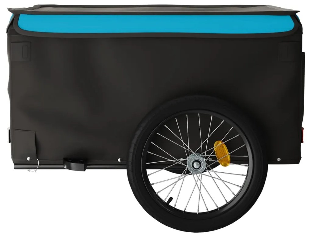 Reboque para bicicleta 45 kg ferro preto e azul
