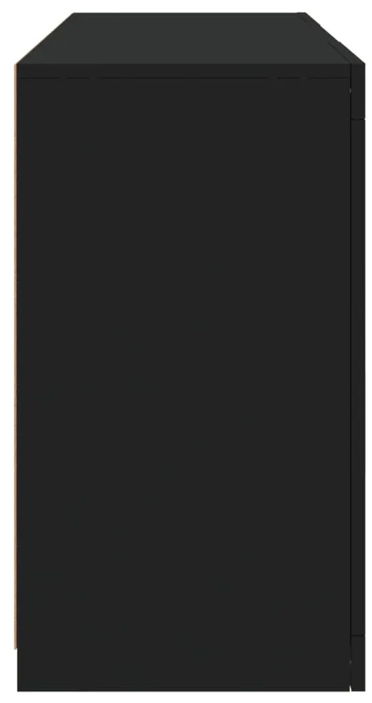Aparador com luzes LED 123x37x67 cm preto