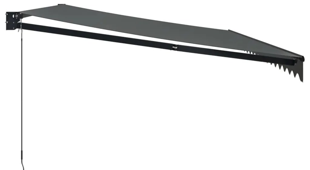 Toldo retrátil 5x3 m tecido e alumínio antracite