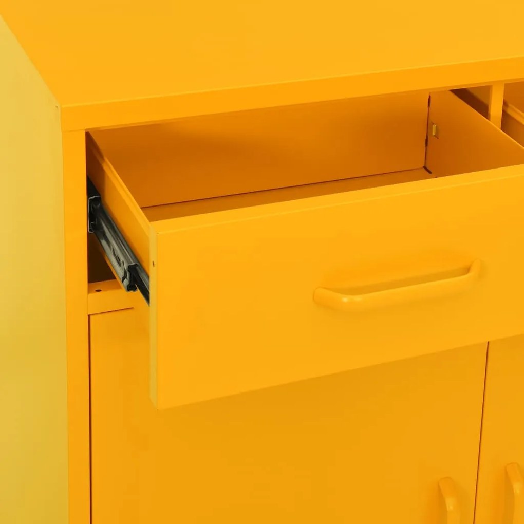Armário de arrumação aço 80x35x101,5 cm amarelo mostarda